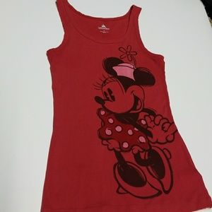 Disney Tank Top Red Pink Black Size L